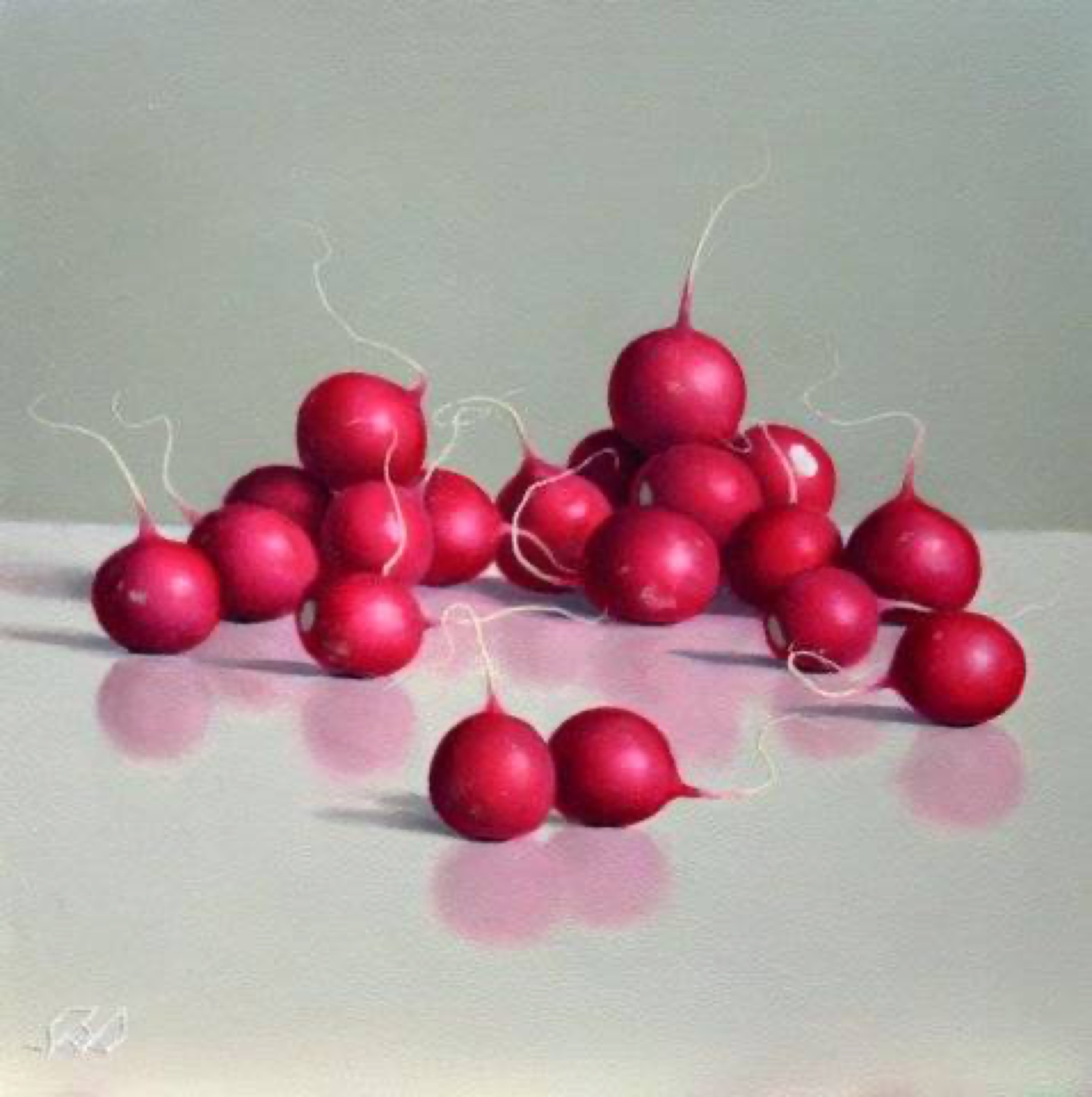Klaas Wiedijk, Radijzen (Radishes) — Miniatures, Oil on panel