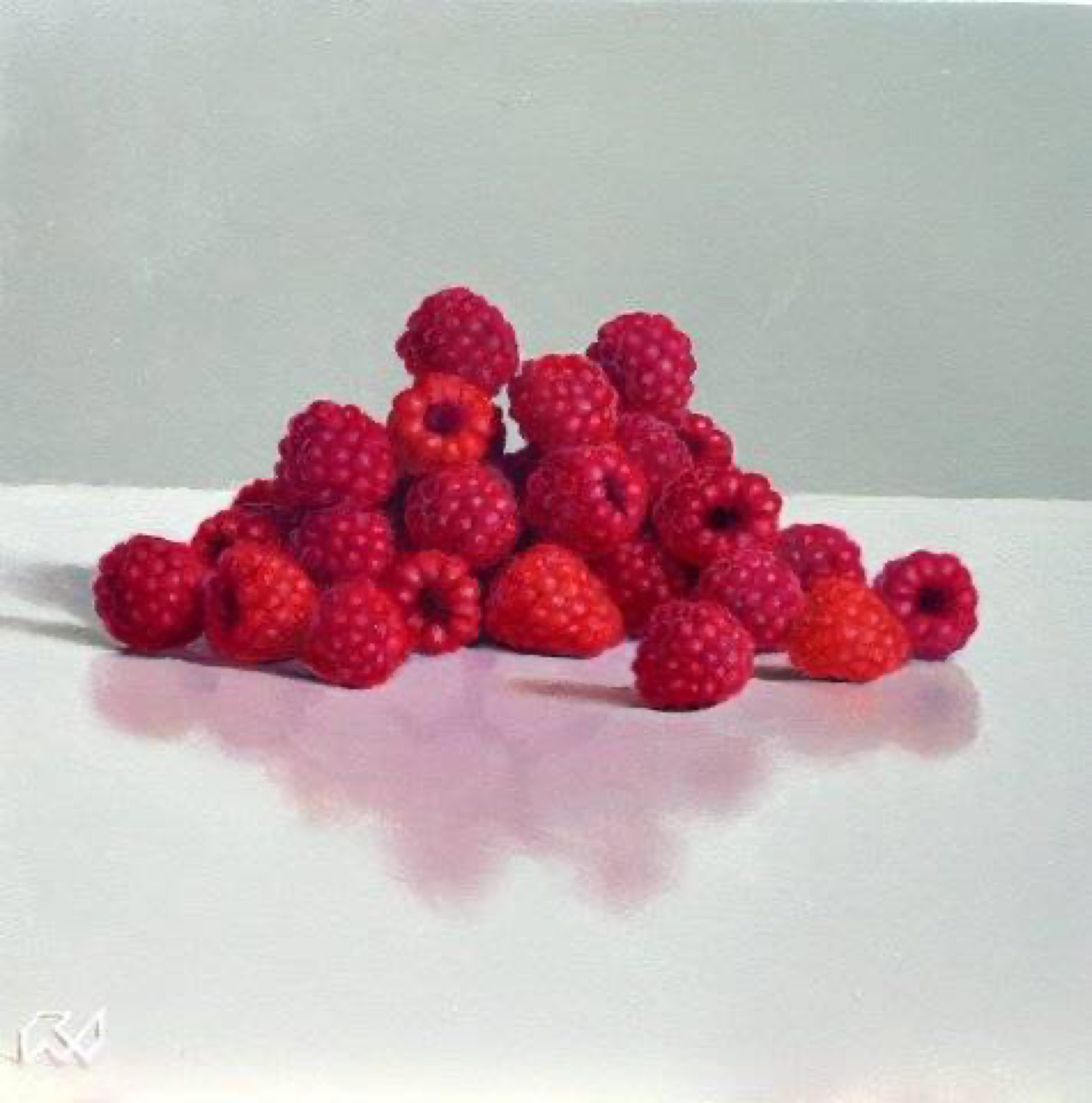 Klaas Wiedijk, Frambozen (Raspberries) — Miniatures, Oil on panel