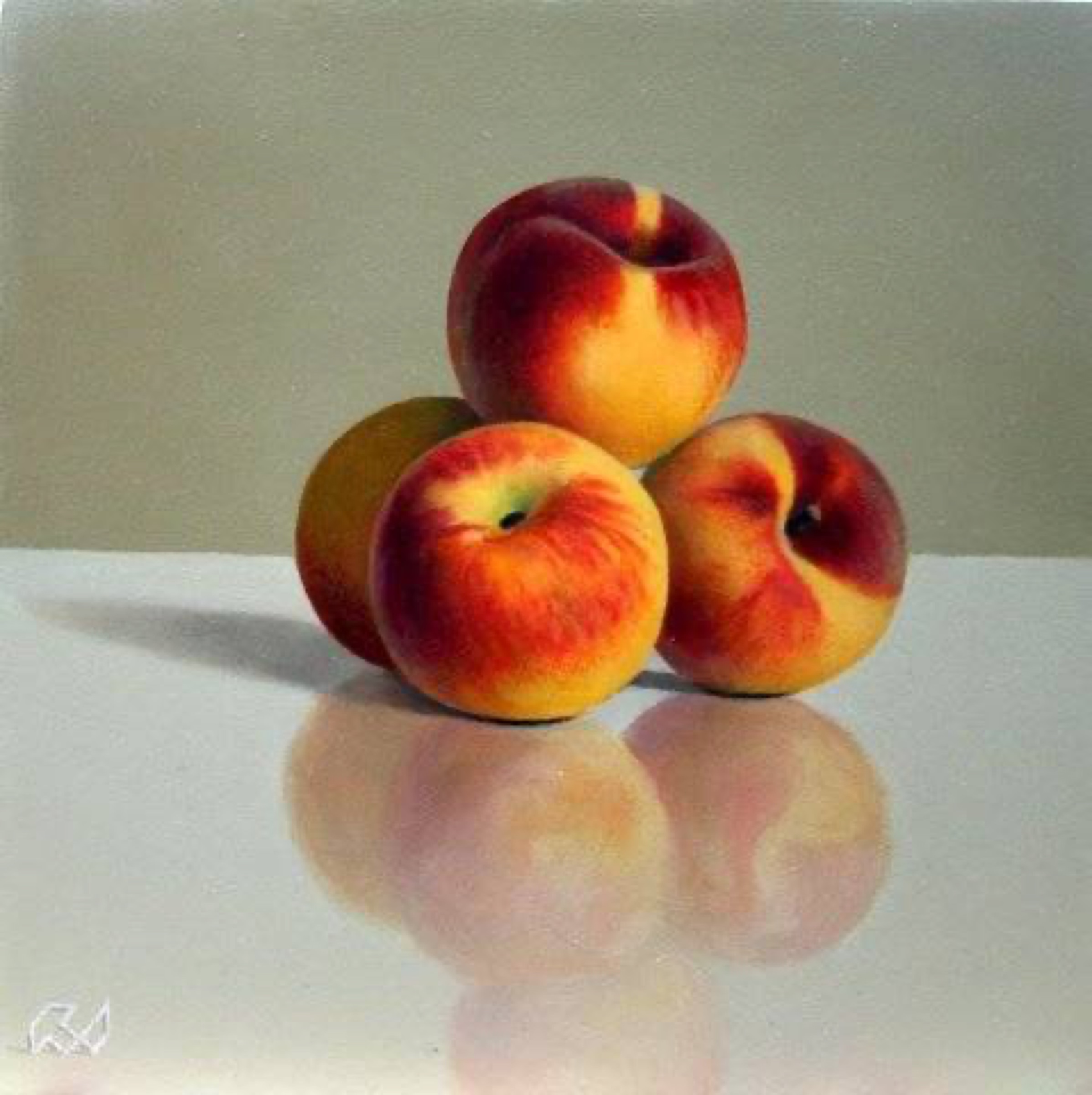 Klaas Wiedijk, Perziken (Peaches) — Miniatures, Oil on panel