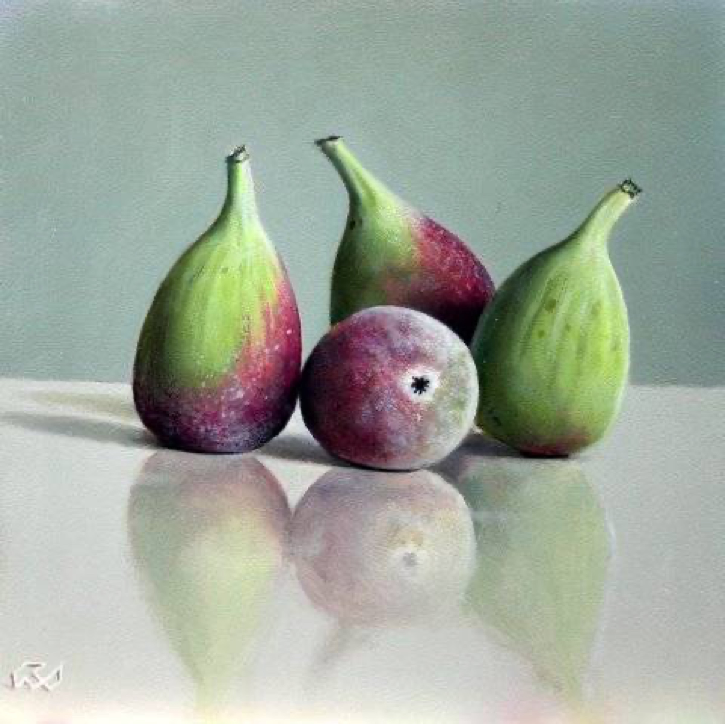 Klaas Wiedijk, Vijgen (Figs) — Miniatures, Oil on panel