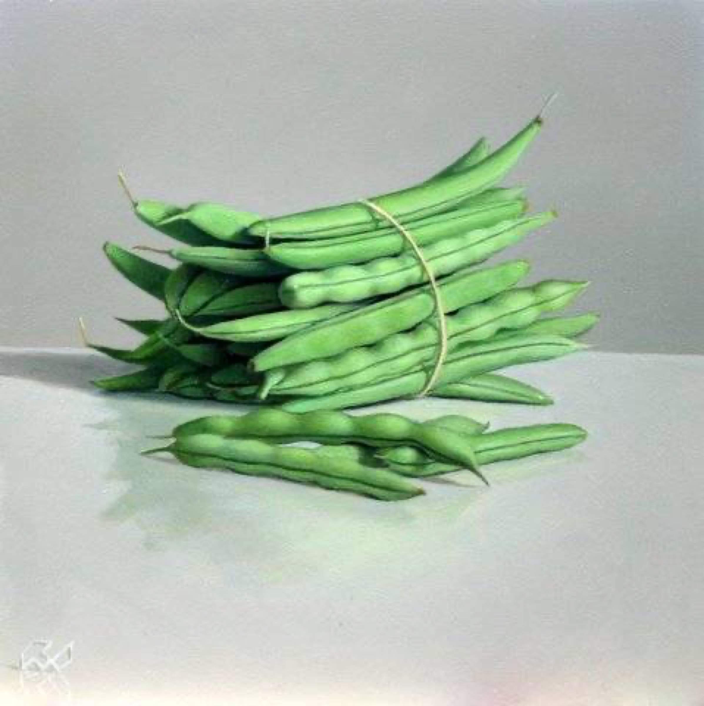 Klaas Wiedijk, Sperziebonen (Green Beans) — Miniatures, Oil on panel