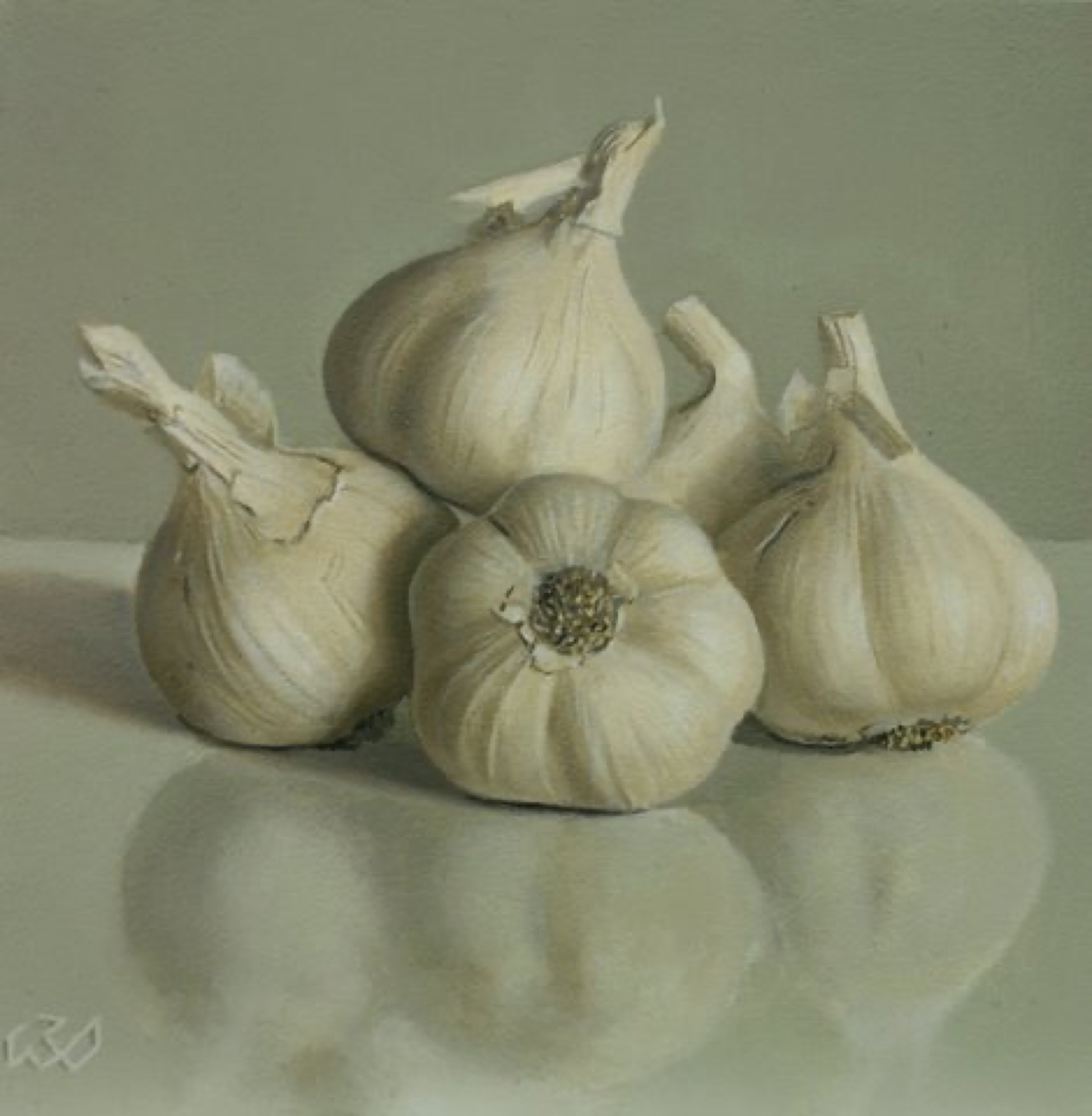 Klaas Wiedijk, Knoflook (Garlic) — Miniatures, Oil on panel