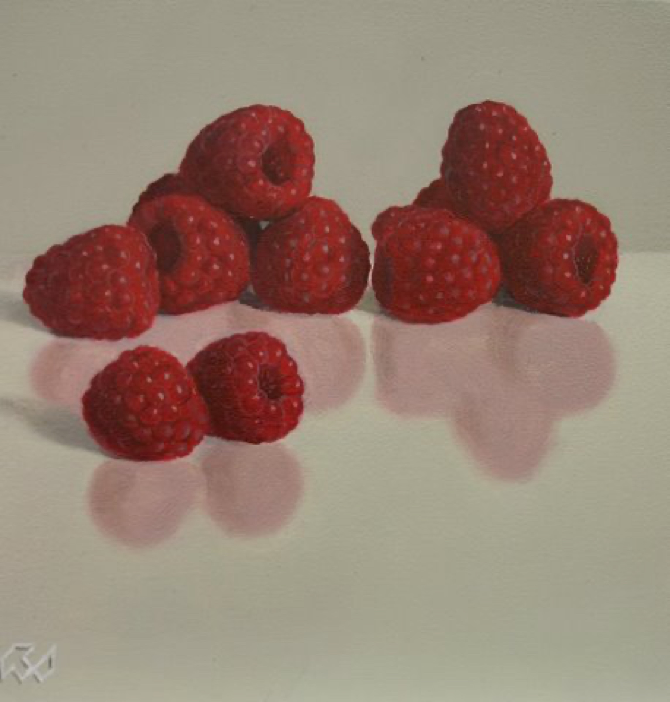 Klaas Wiedijk, Frambozen (Raspberries) — Miniatures, Oil on panel