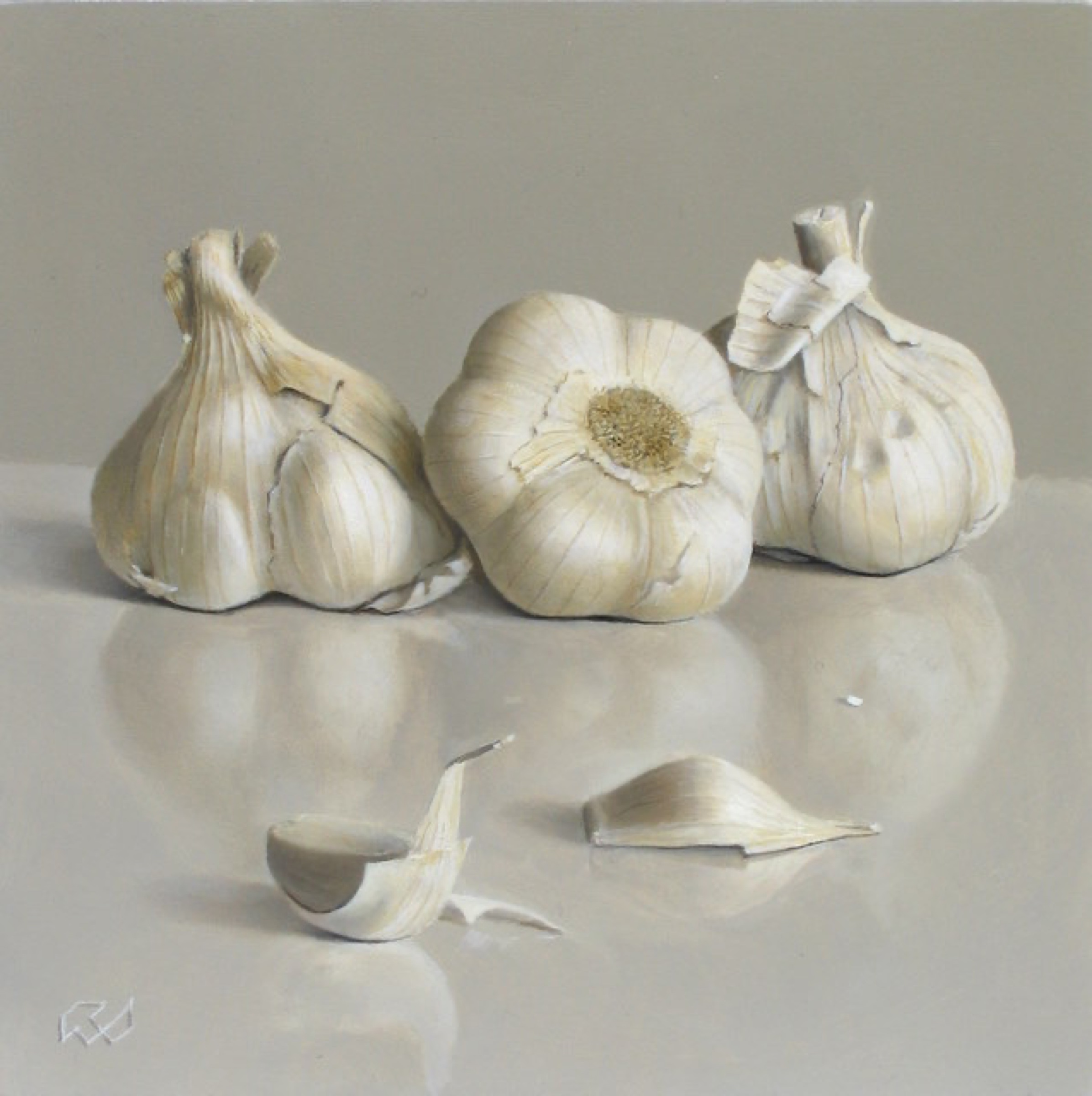 Klaas Wiedijk, Knoflook (Garlic) — Miniatures, Oil on panel