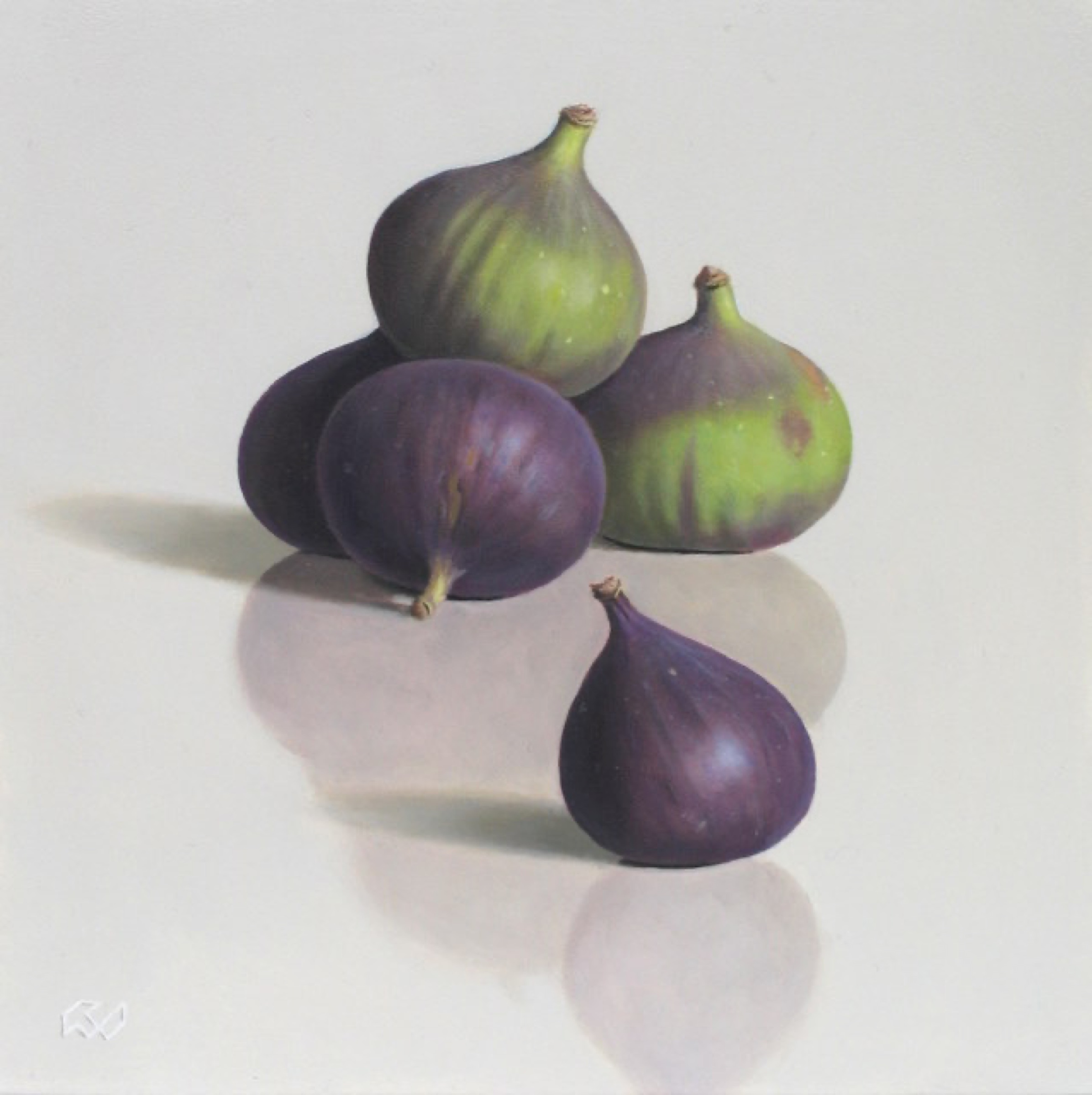 Klaas Wiedijk, Vijgen (Figs) — Miniatures, Oil on panel