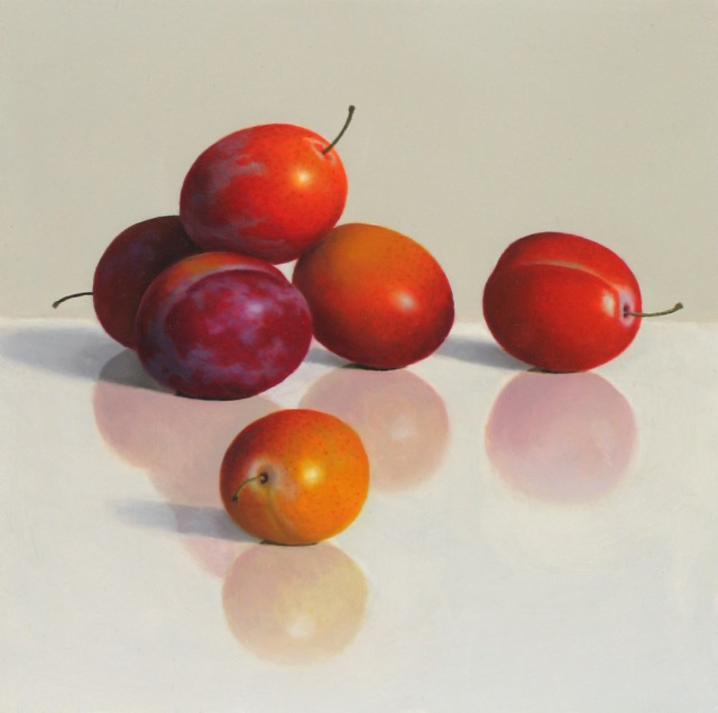 Klaas Wiedijk, Pruimen (Plums) — Miniatures, Oil on panel