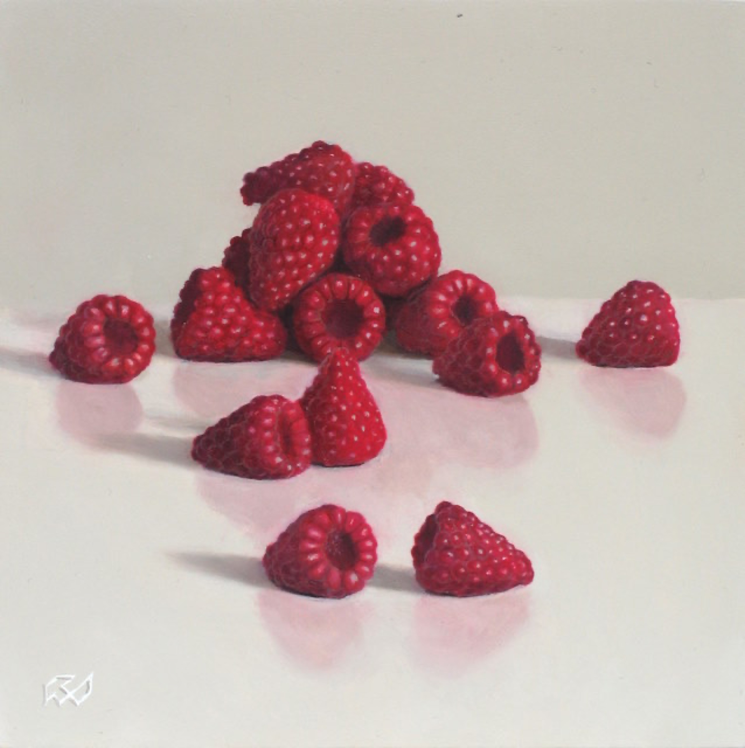 Klaas Wiedijk, Frambozen (Raspberries) — Miniatures, Oil on panel