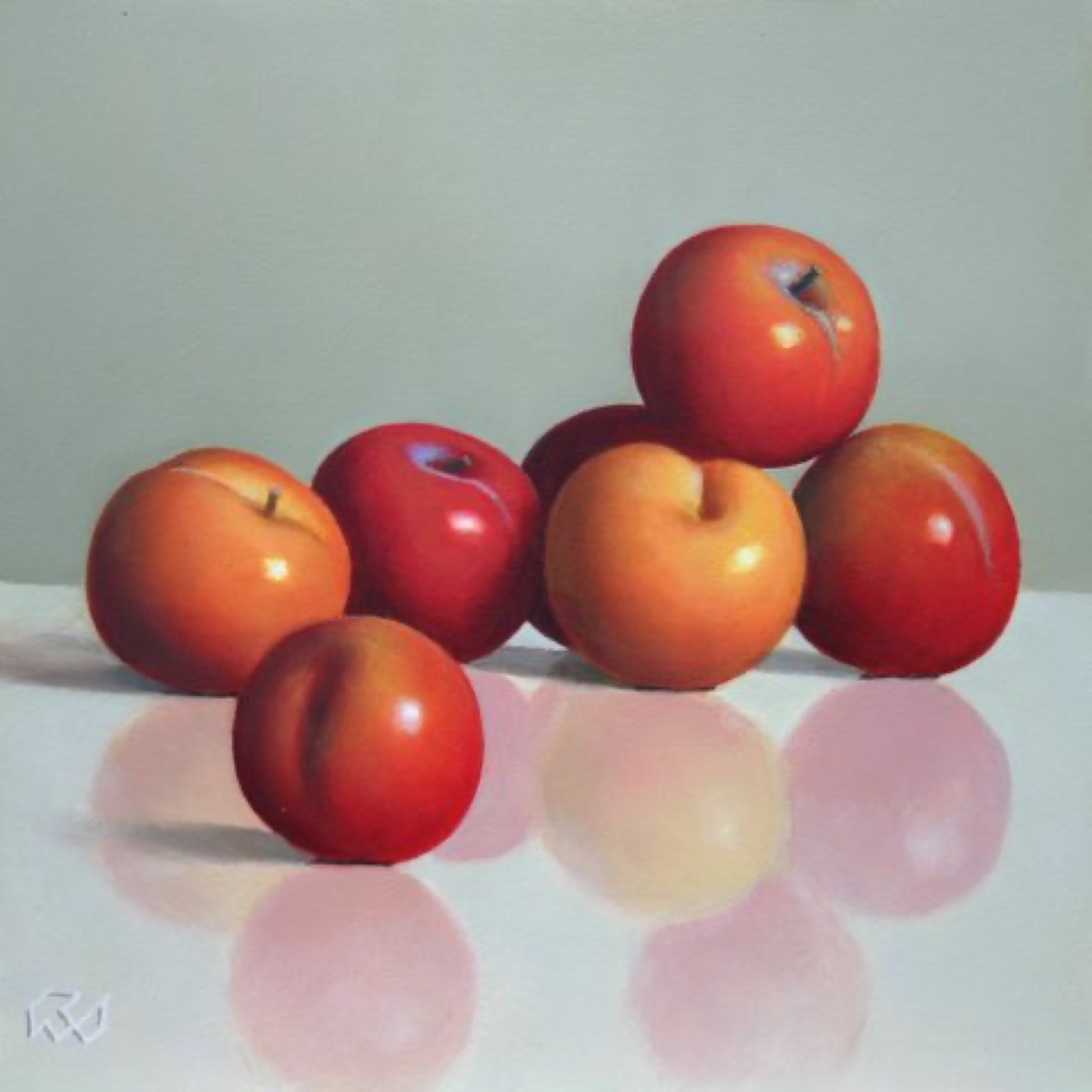 Klaas Wiedijk, Pruimen (Plums) — Miniatures, Oil on panel