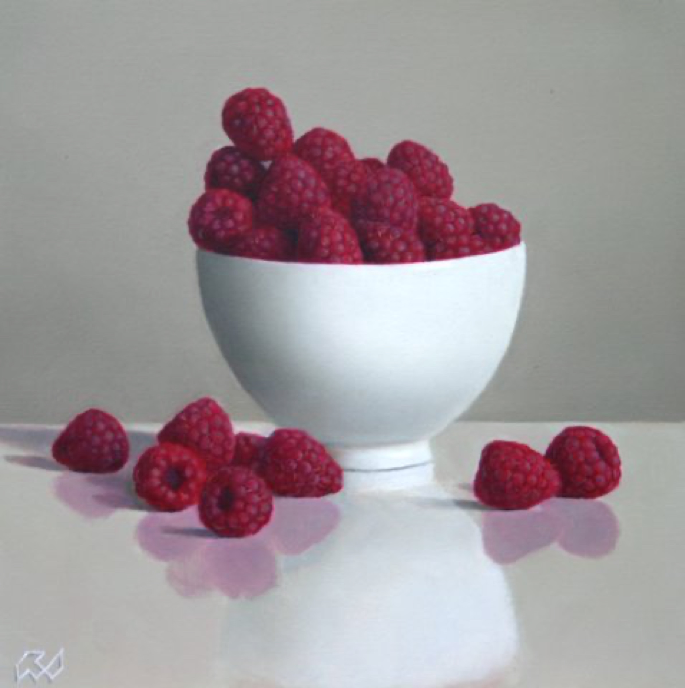 Klaas Wiedijk, Frambozen (Raspberries) — Miniatures, Oil on panel