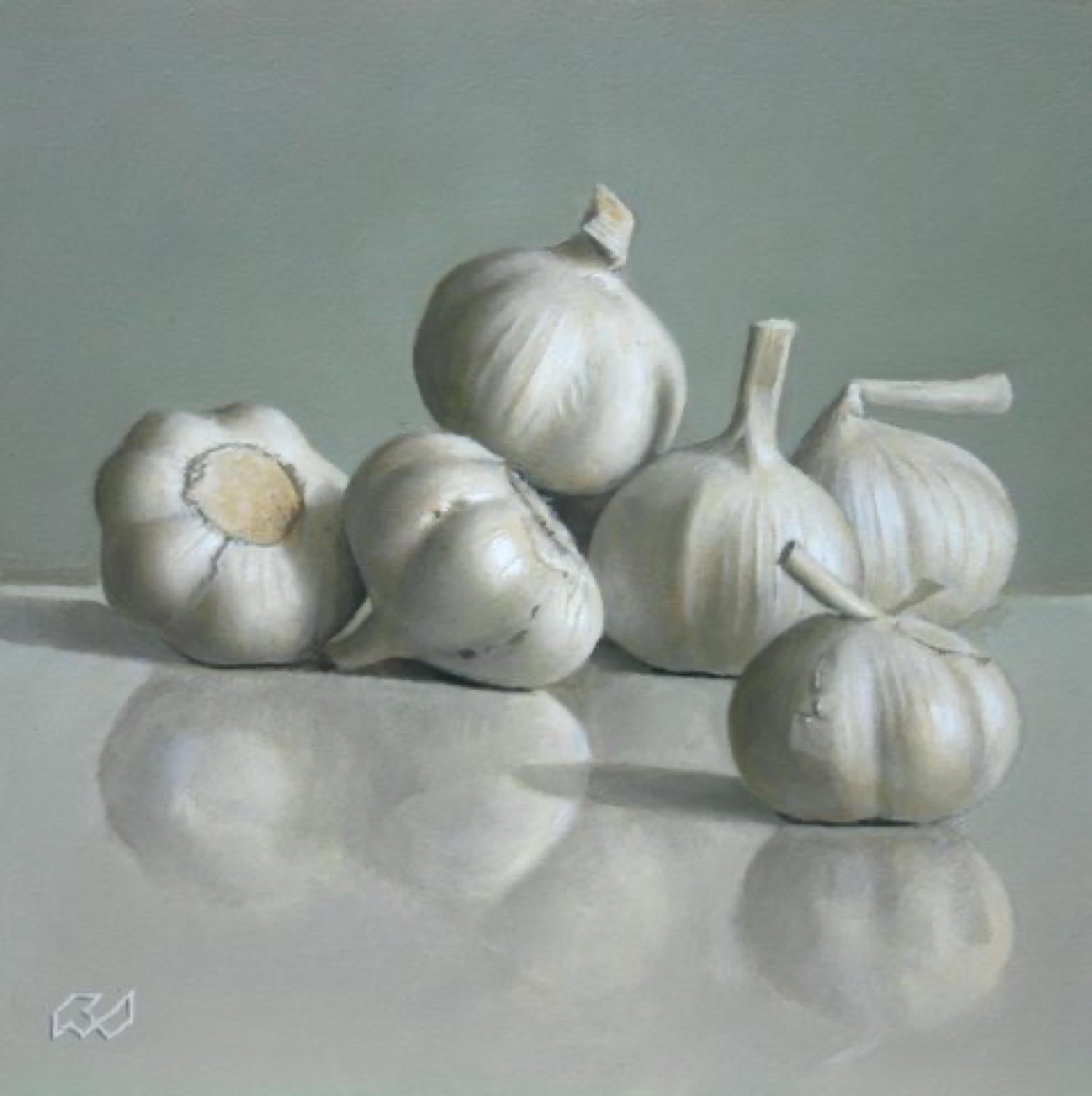 Klaas Wiedijk, Knoflook (Garlic) — Miniatures, Oil on panel
