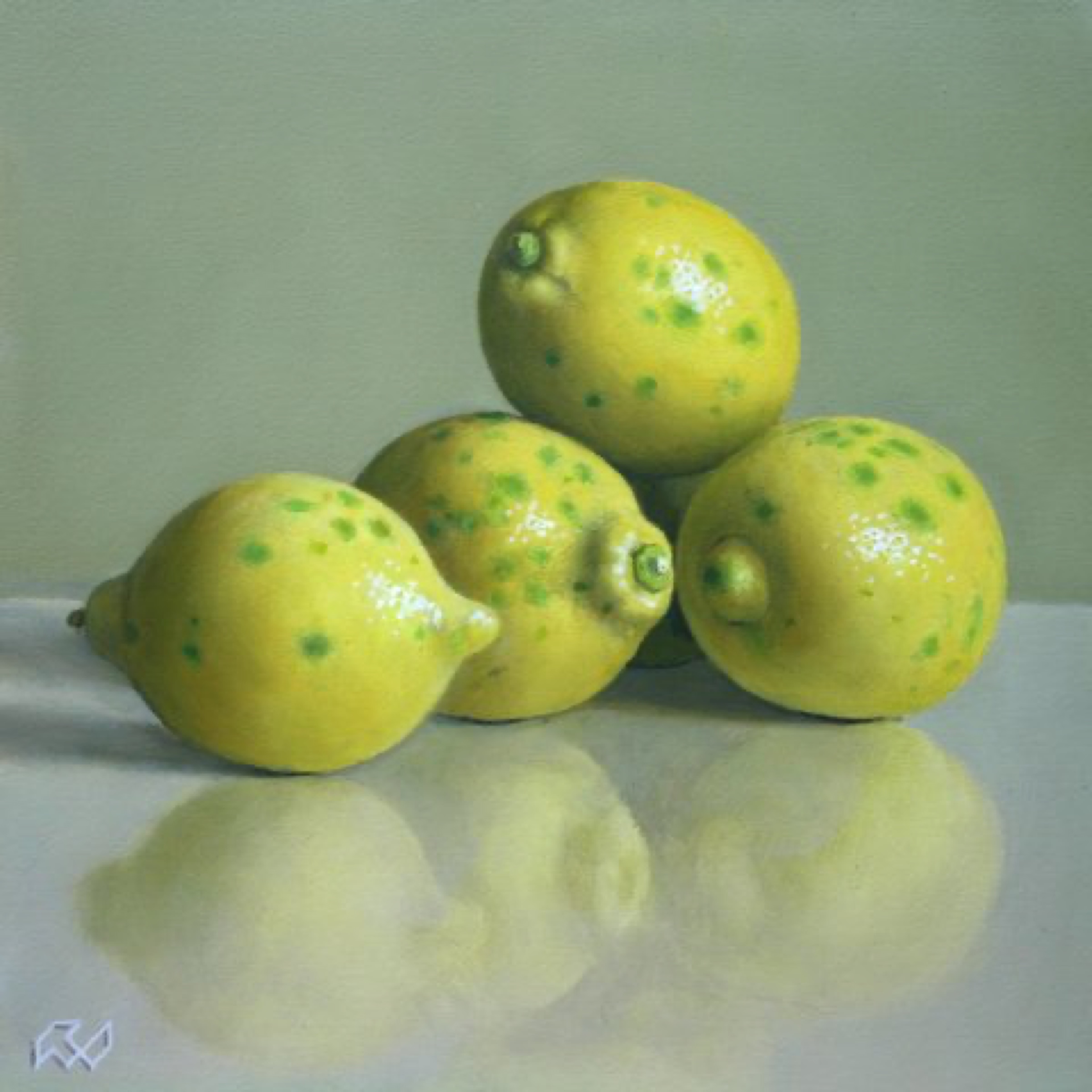 Klaas Wiedijk, Citroenen (Lemons) — Miniatures, Oil on panel