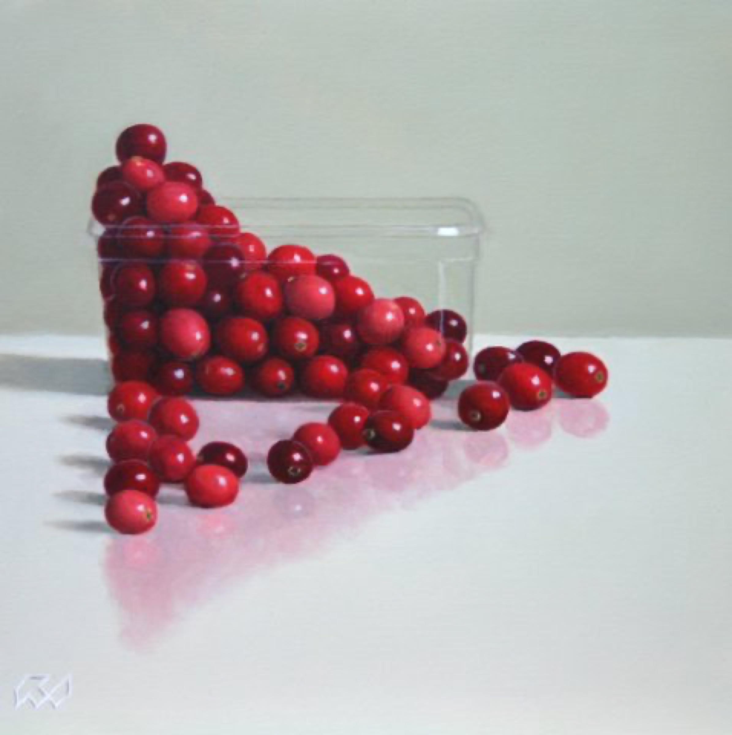 Klaas Wiedijk, Veenbessen (Cranberries) — Miniatures, Oil on panel