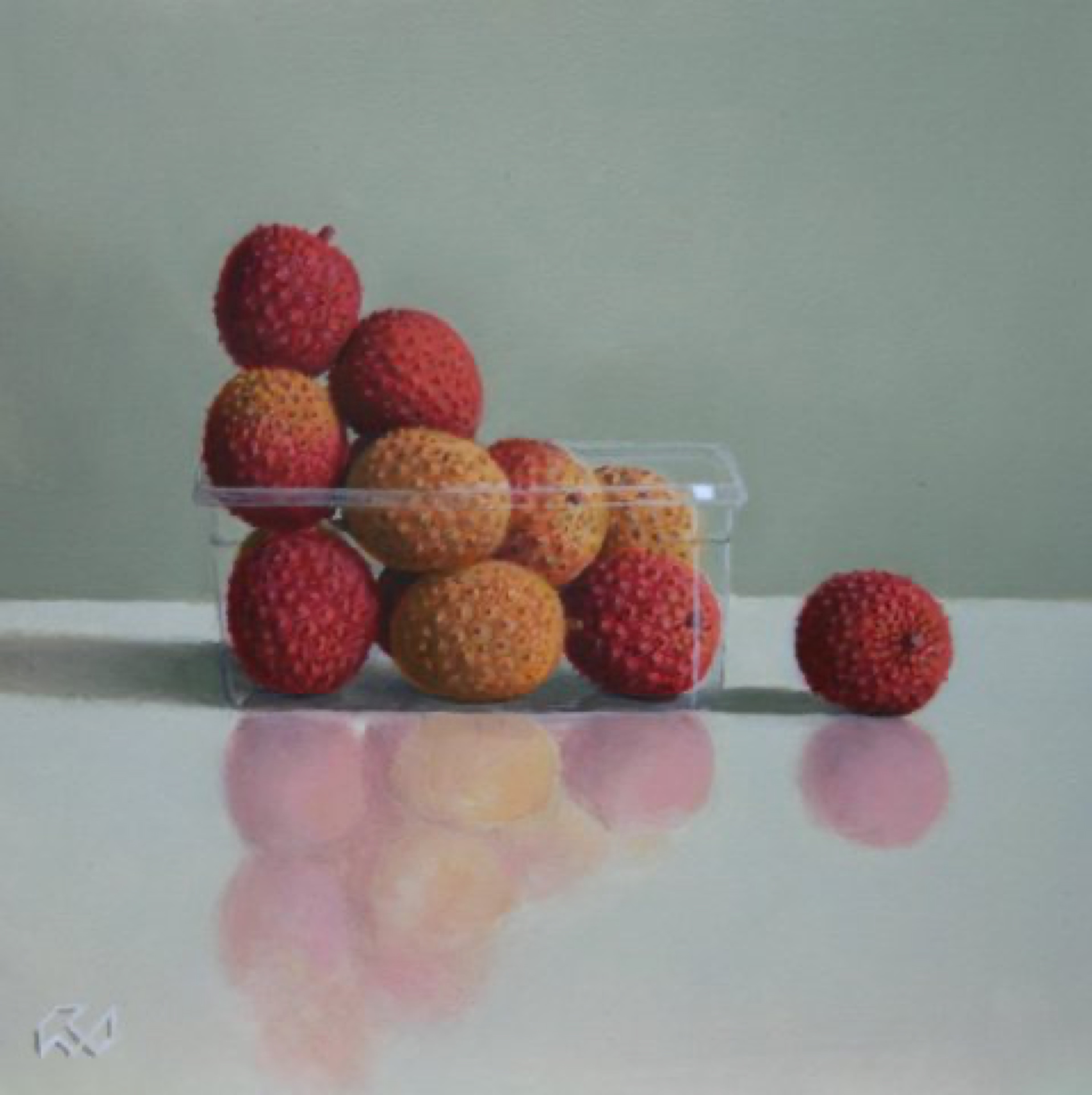 Klaas Wiedijk, Lychees — Miniatures, Oil on panel