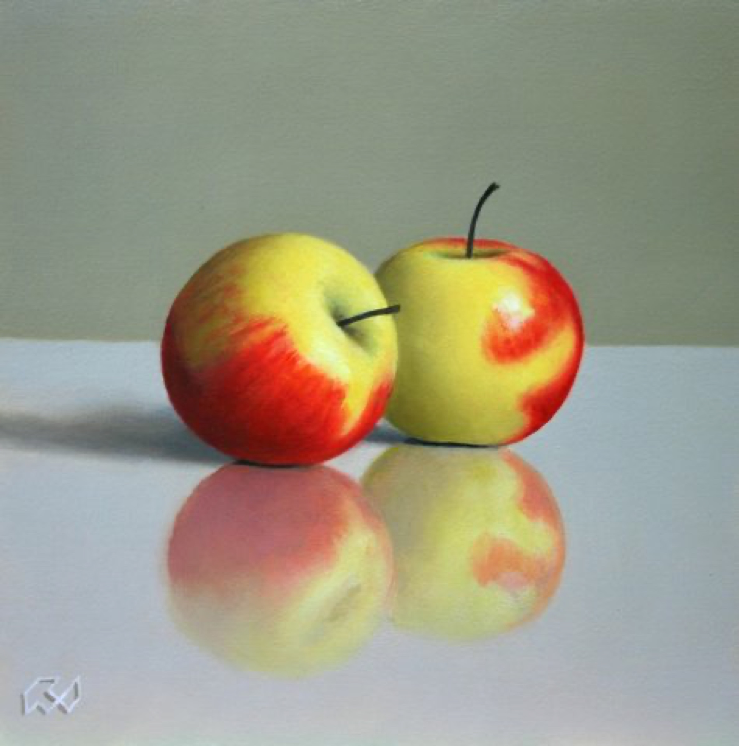 Klaas Wiedijk, Stilleven met appels (Still Life with Apples) — Miniatures, Oil on panel