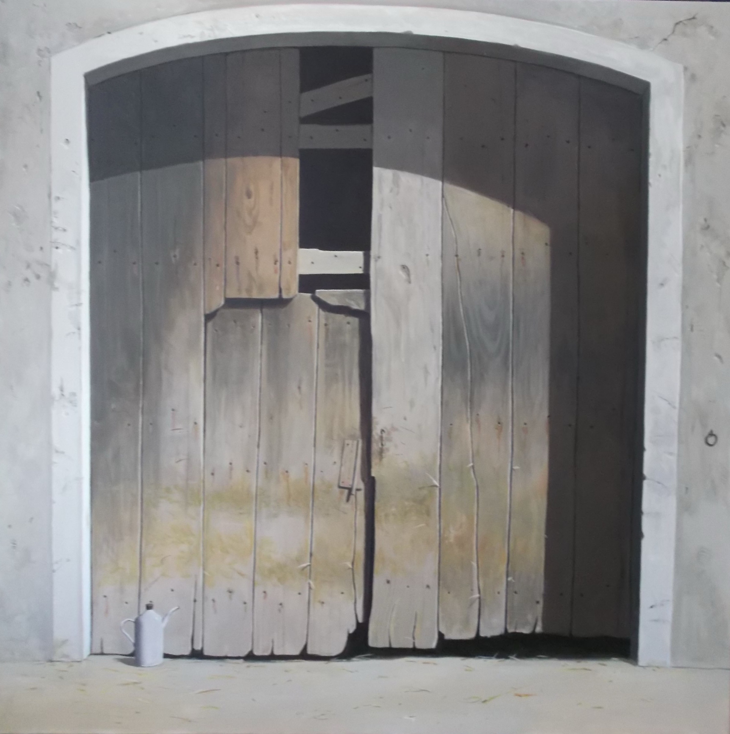 Klaas Wiedijk, Openstaande staldeur (Open Stable Door) — Stable doors, Oil on panel