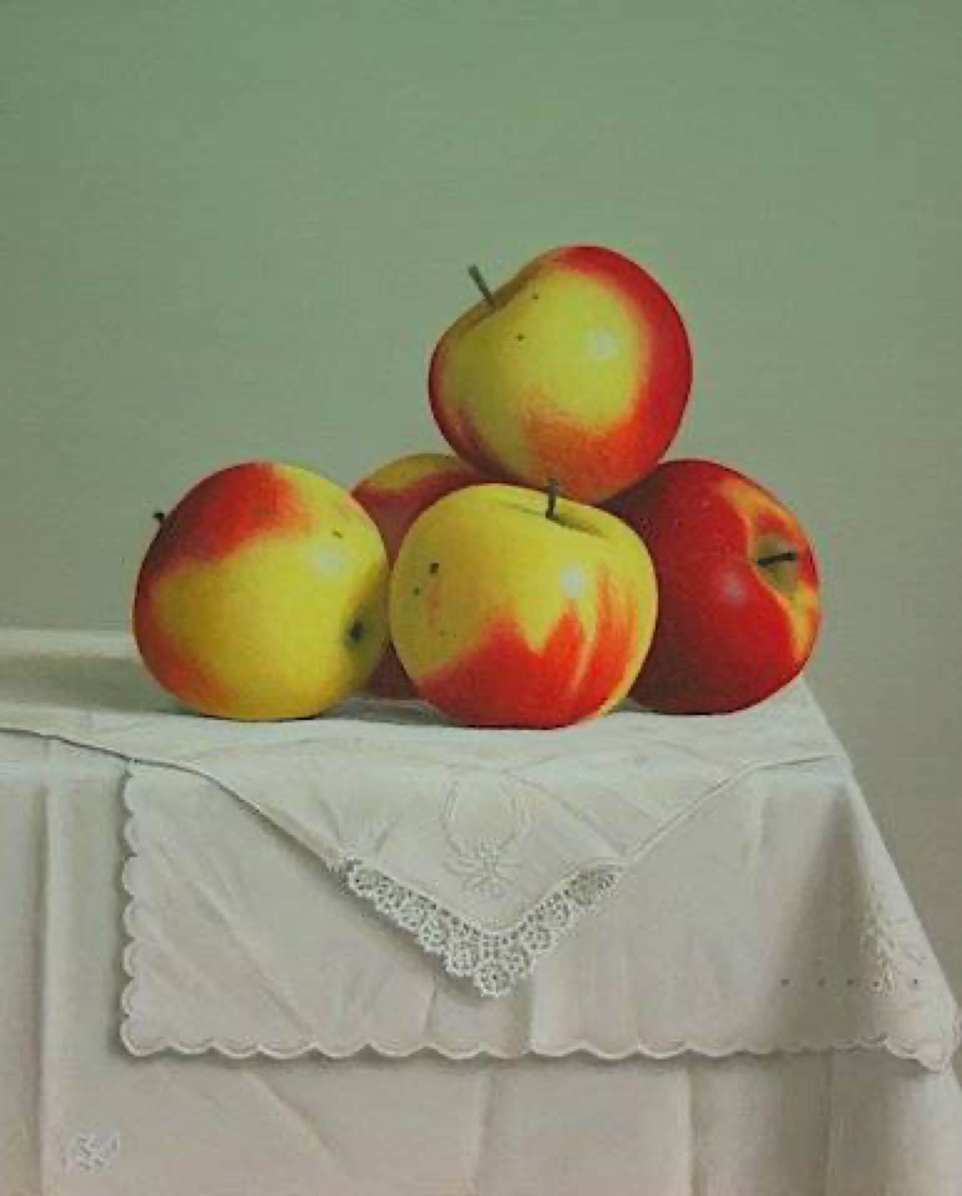 Klaas Wiedijk, Appels (Apples) — Still life, Oil on panel