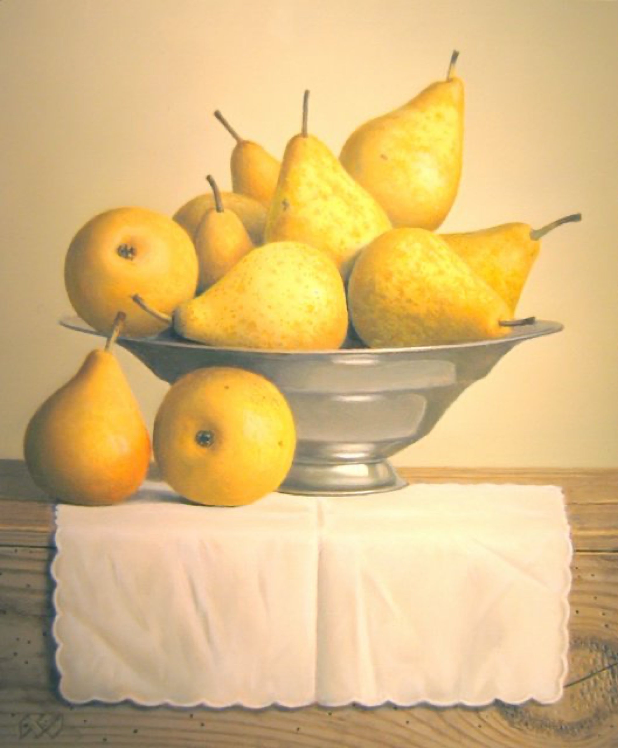 Klaas Wiedijk, Schaal met peren (Bowl of Pears) — Still life, Oil on panel