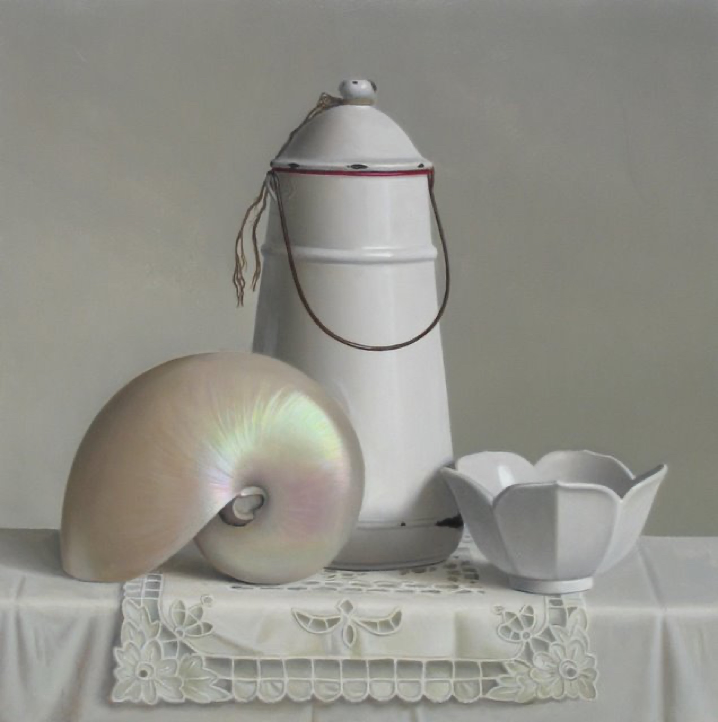 Klaas Wiedijk, Stilleven met nautilus (Still Life with Nautilus) — Still life, Oil on panel