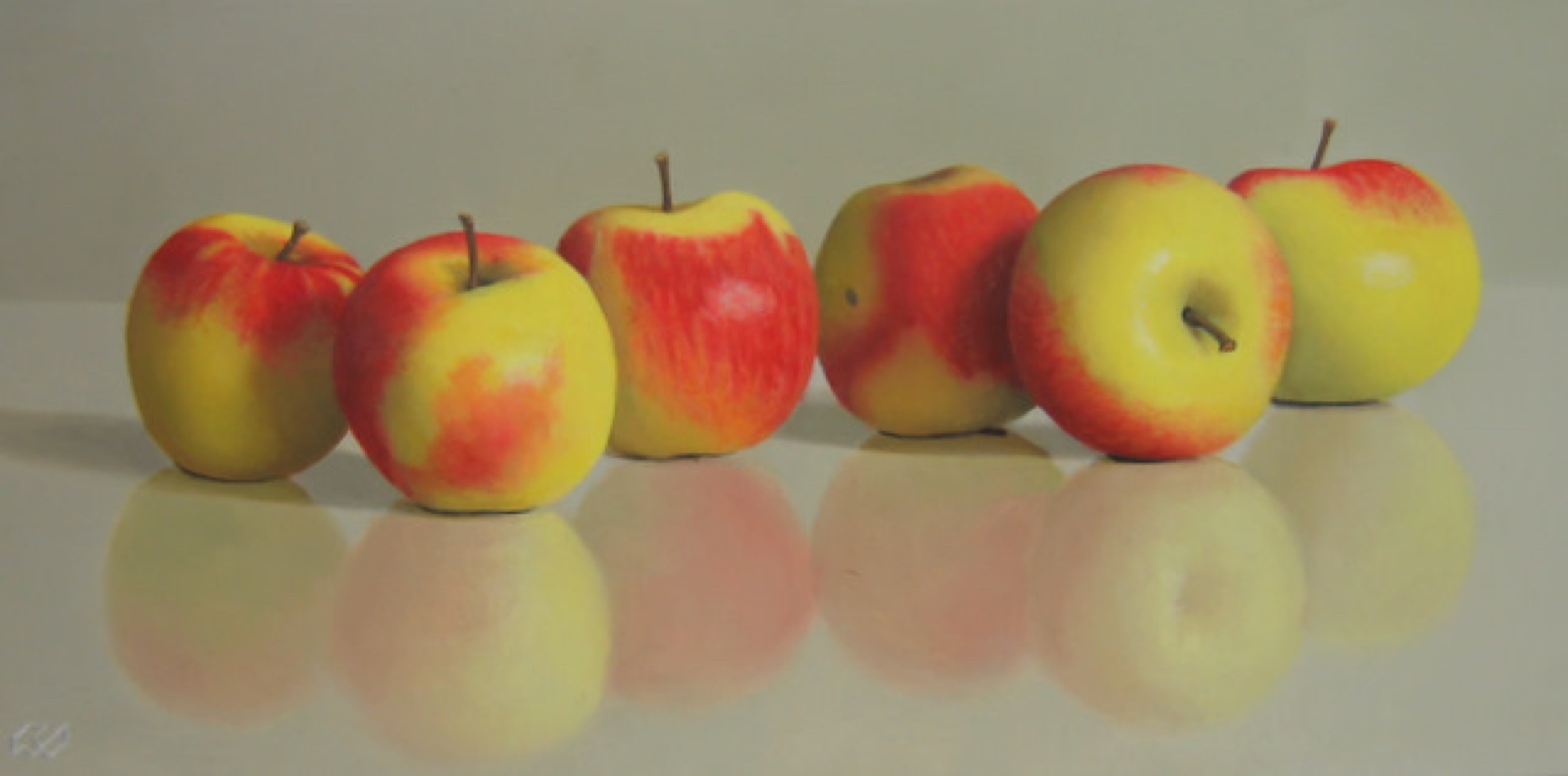 Klaas Wiedijk, Appels (Apples) — Still life, Oil on panel