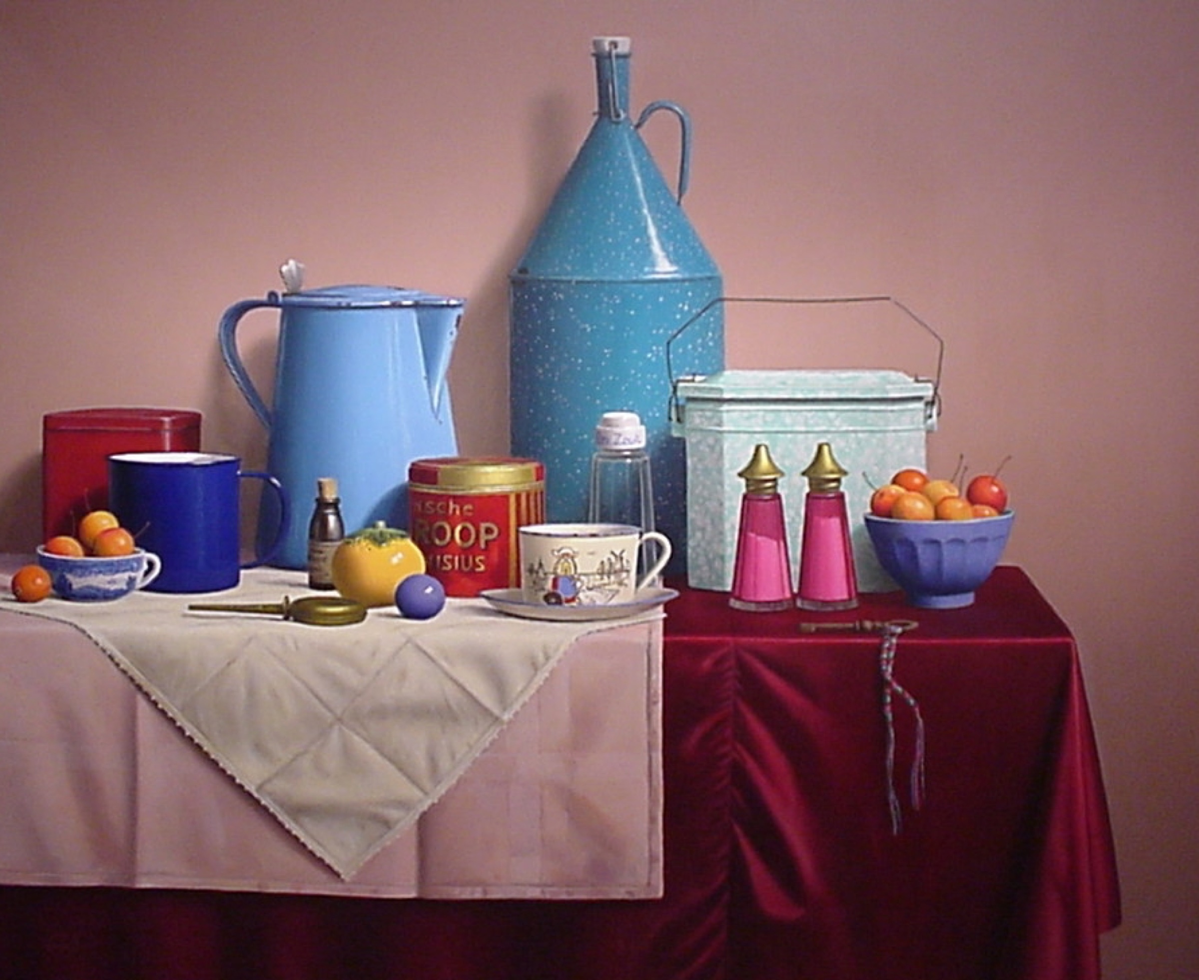 Klaas Wiedijk, Stilleven met emaille (Still Life with Enamelware) — Still life, Oil on panel
