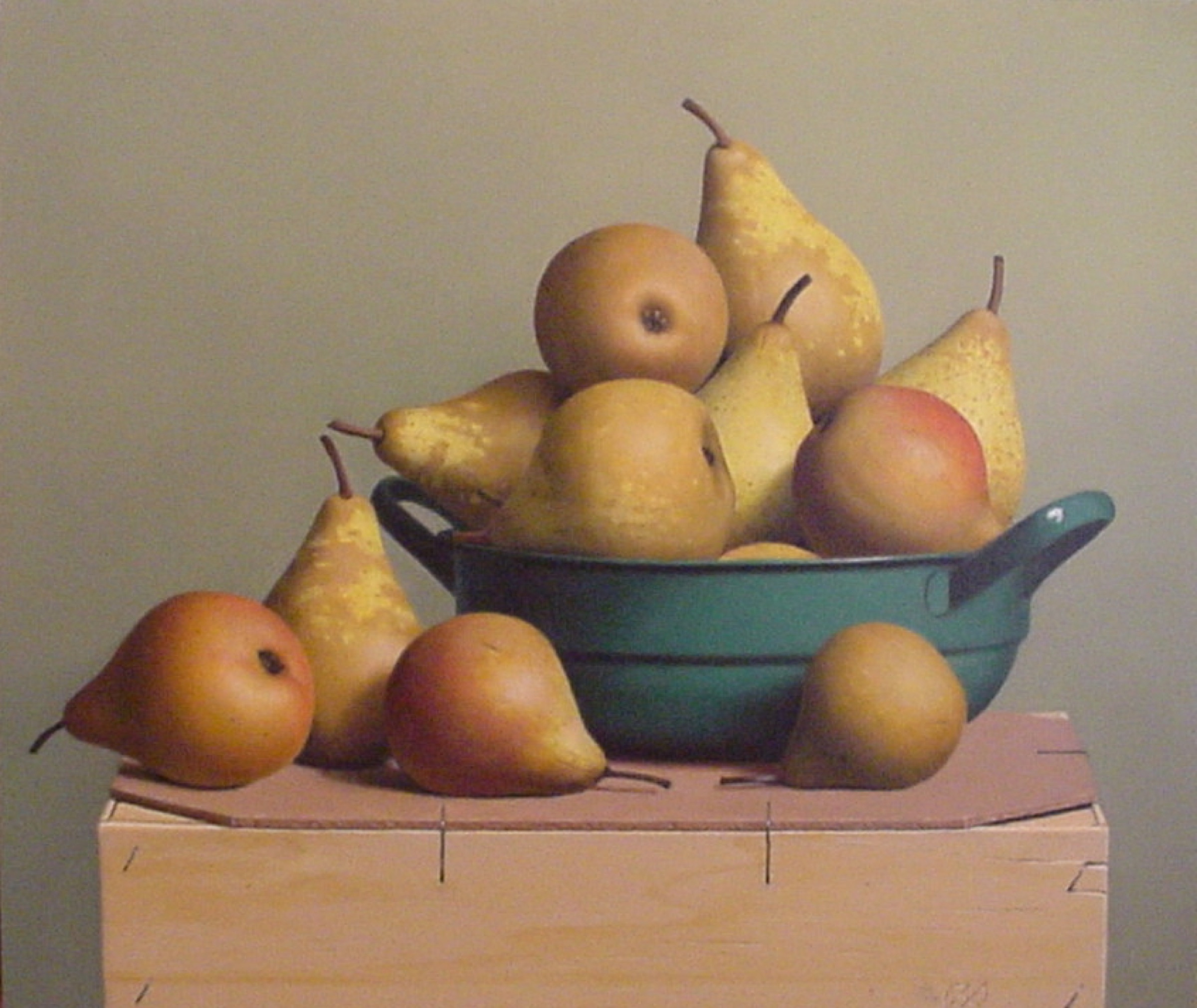 Klaas Wiedijk, Peren in een schaal (Pears in a Bowl) — Still life, Oil on panel
