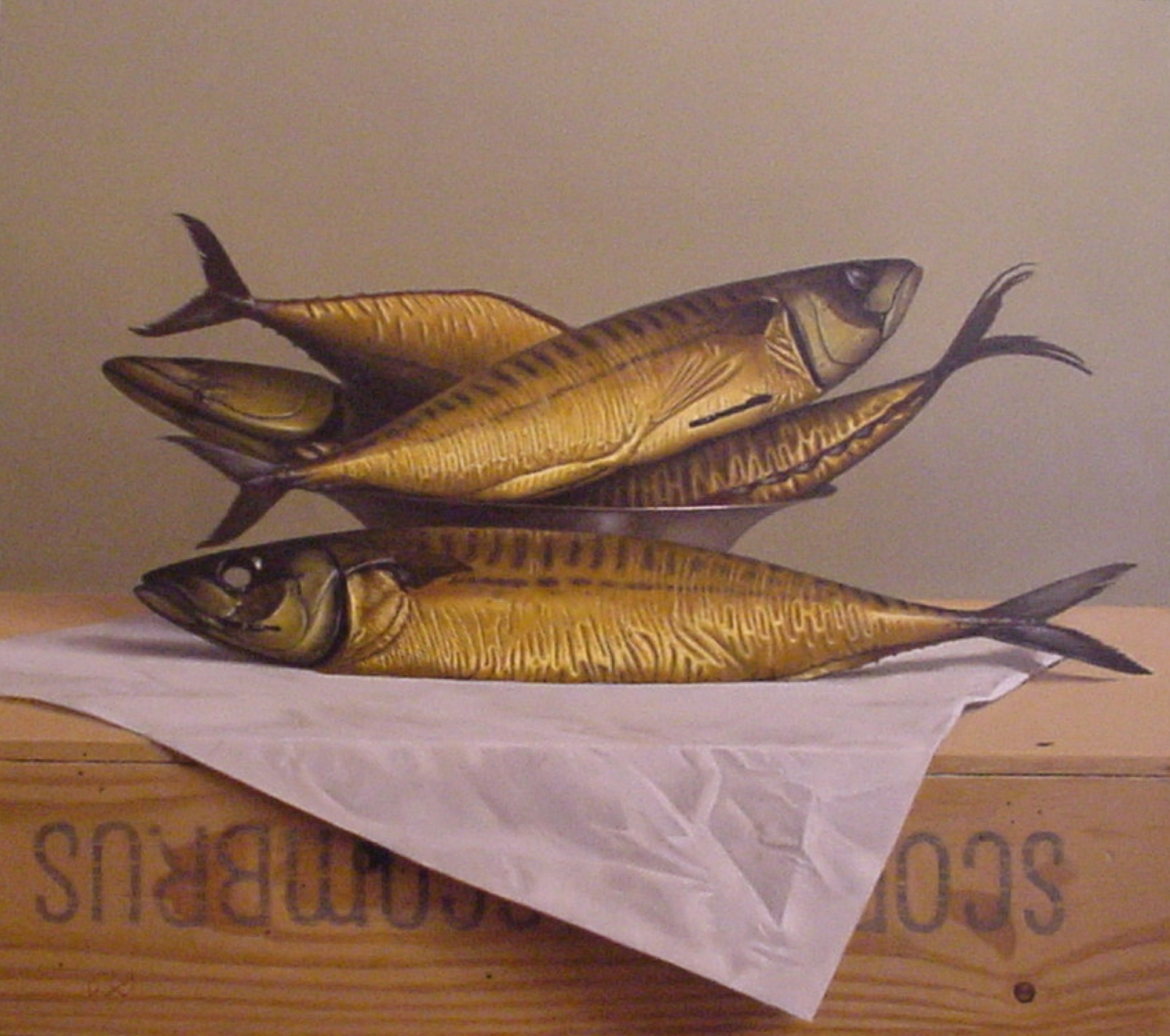 Klaas Wiedijk, Makrelen (Mackerel) — Still life, Oil on panel