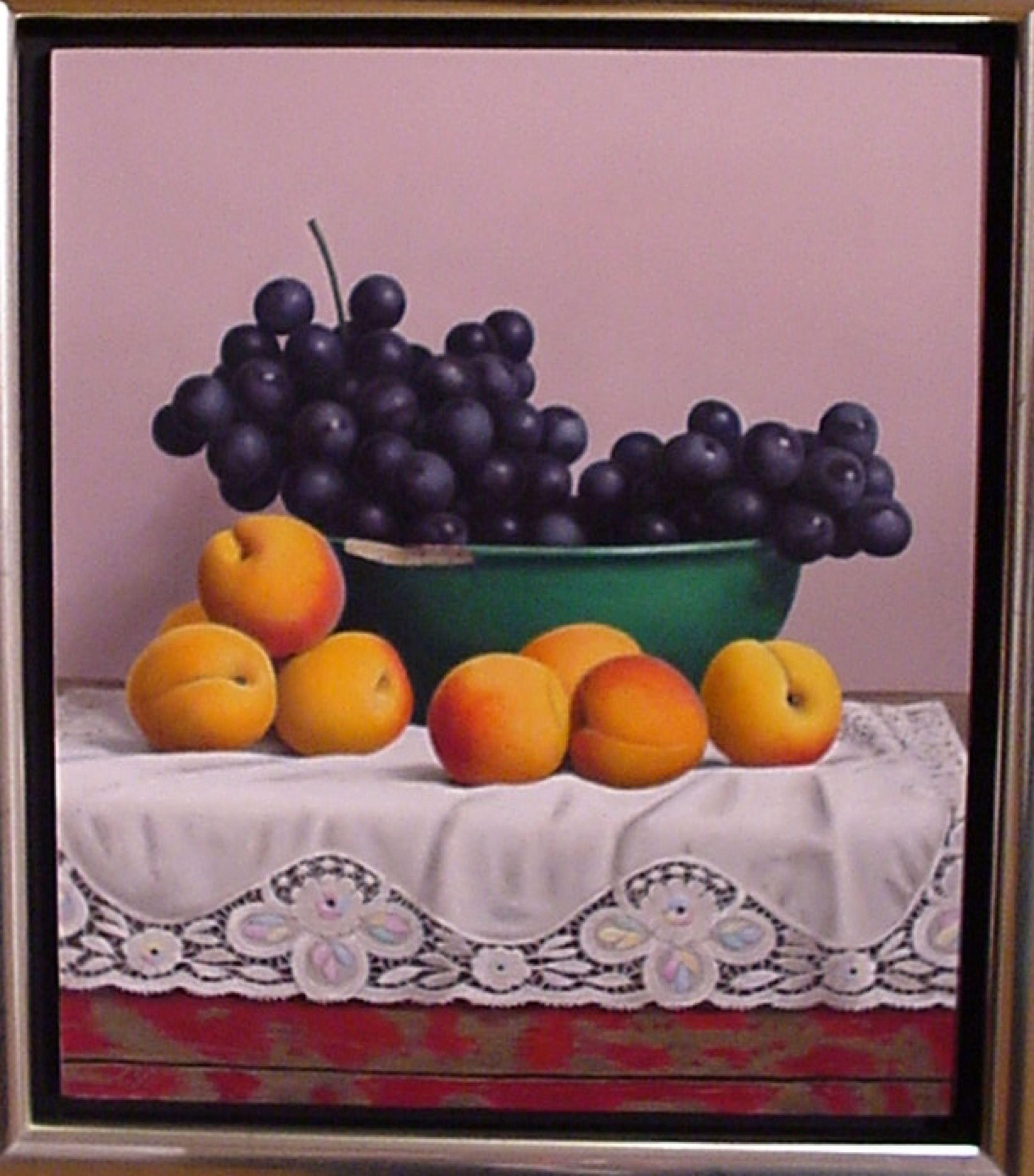 Klaas Wiedijk, Druiven en abrikozen (Grapes and Apricots) — Still life, Oil on panel