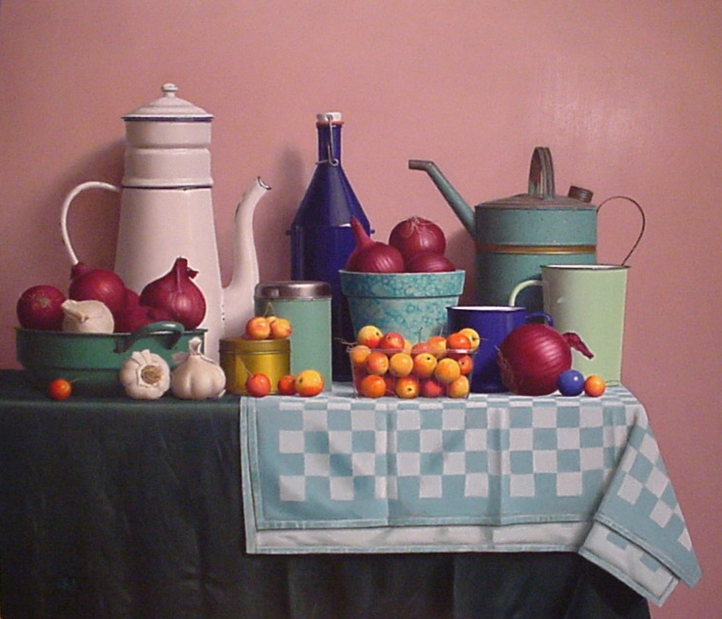 Klaas Wiedijk, Stilleven met rode uien (Still Life with Red Onions) — Still life, Oil on panel