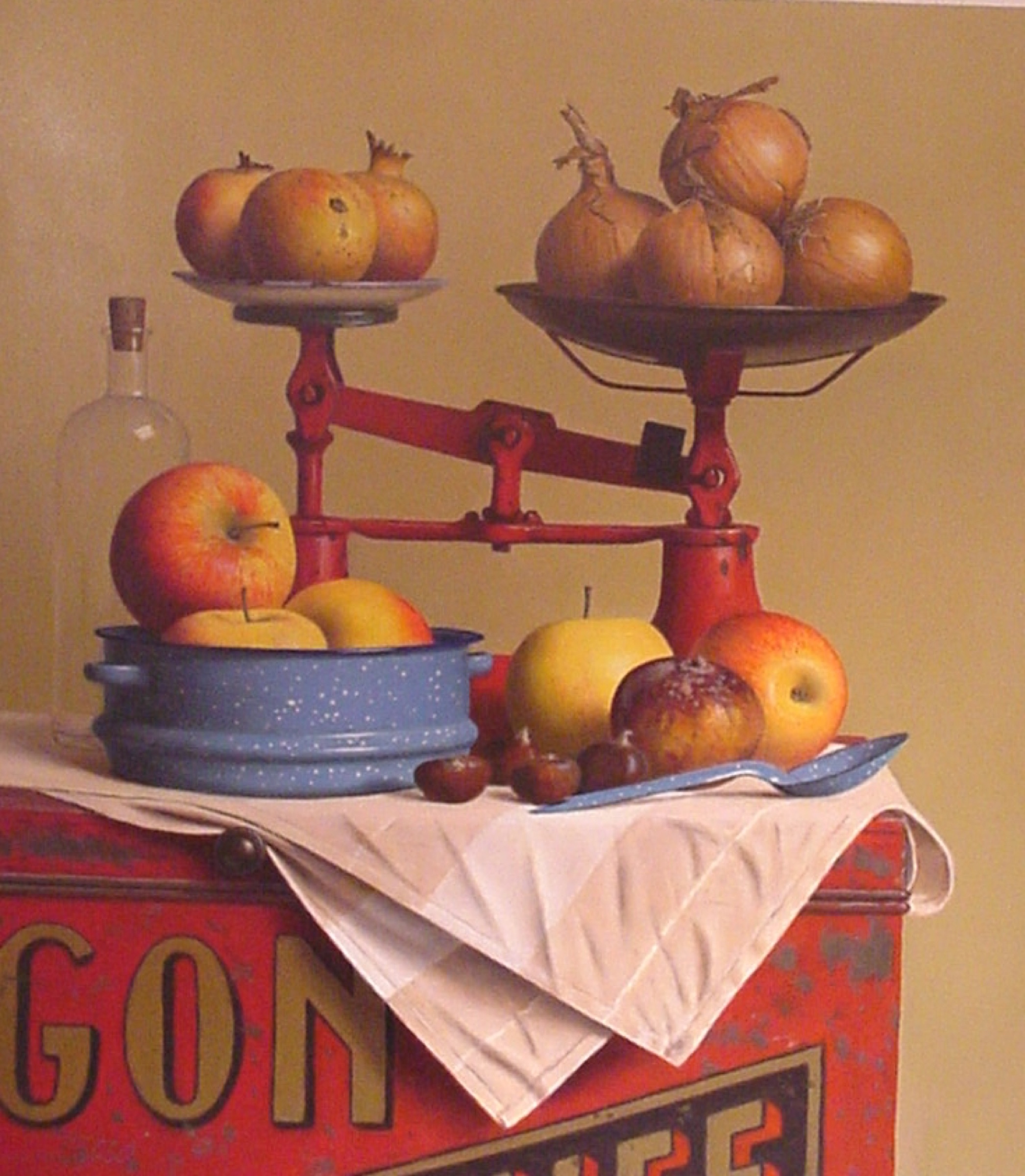 Klaas Wiedijk, Stilleven met weegschaal (Still Life with Scales) — Still life, Oil on panel