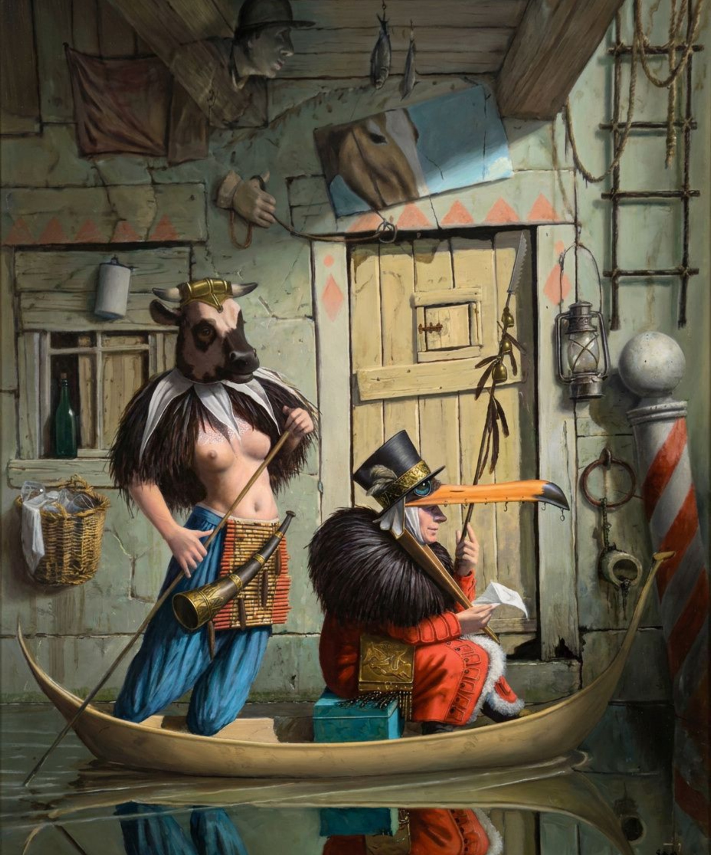 Klaas Wiedijk, Grachten Tour (Canal Tour) — Surrealism, Oil on linen