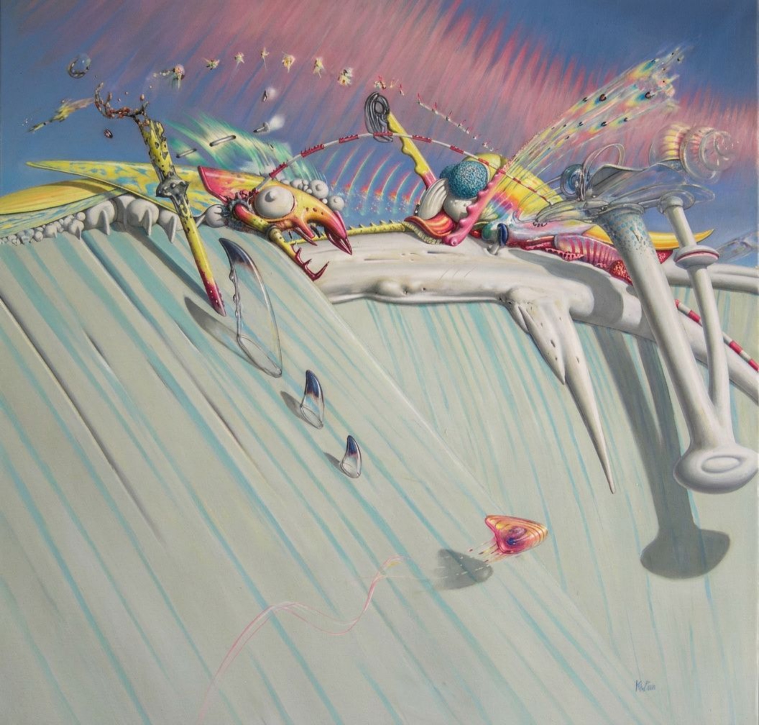 Klaas Wiedijk, Insects — Surrealism, Oil on linen