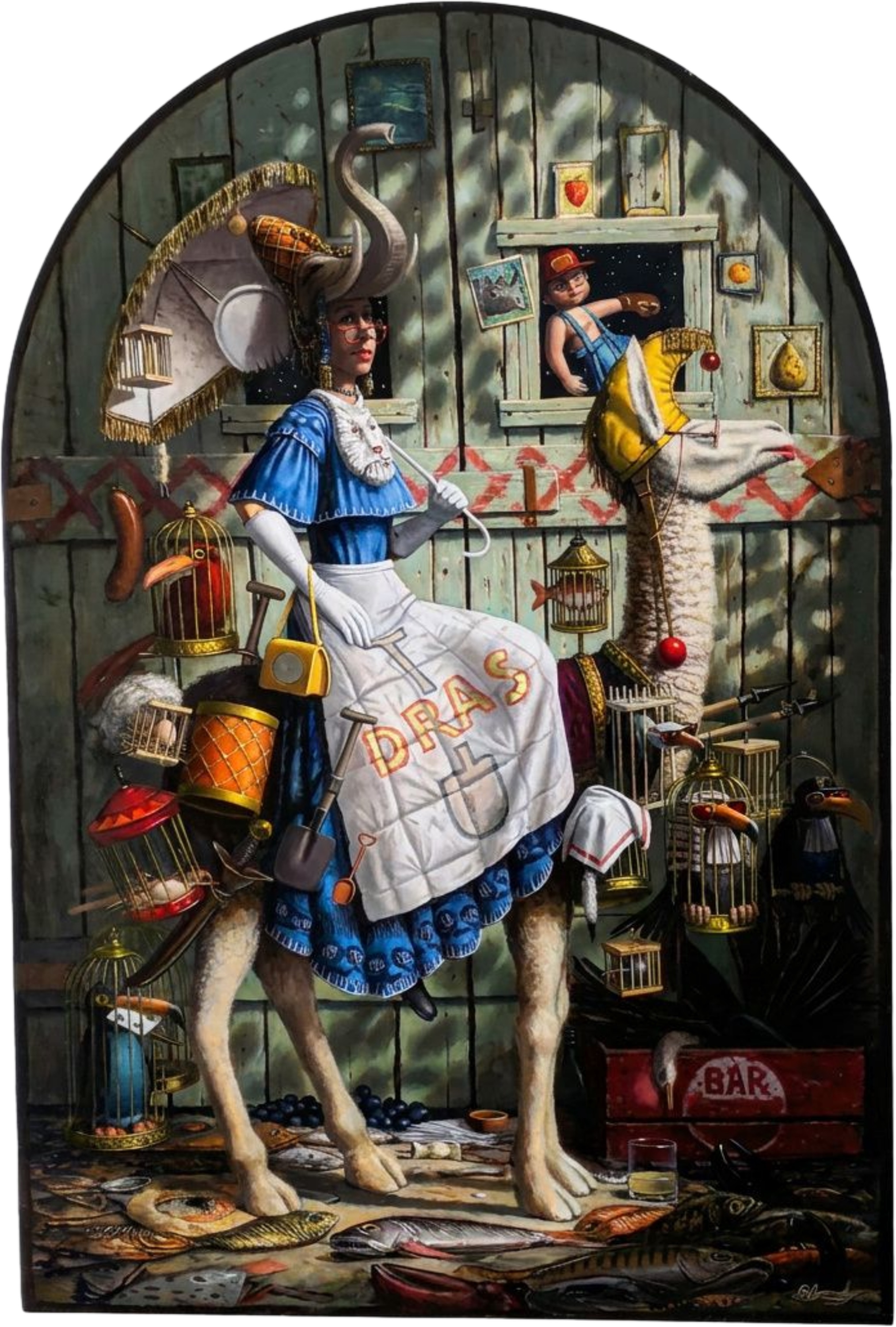 Klaas Wiedijk, Kameelrijder (Camel Rider) — Surrealism, Oil on panel