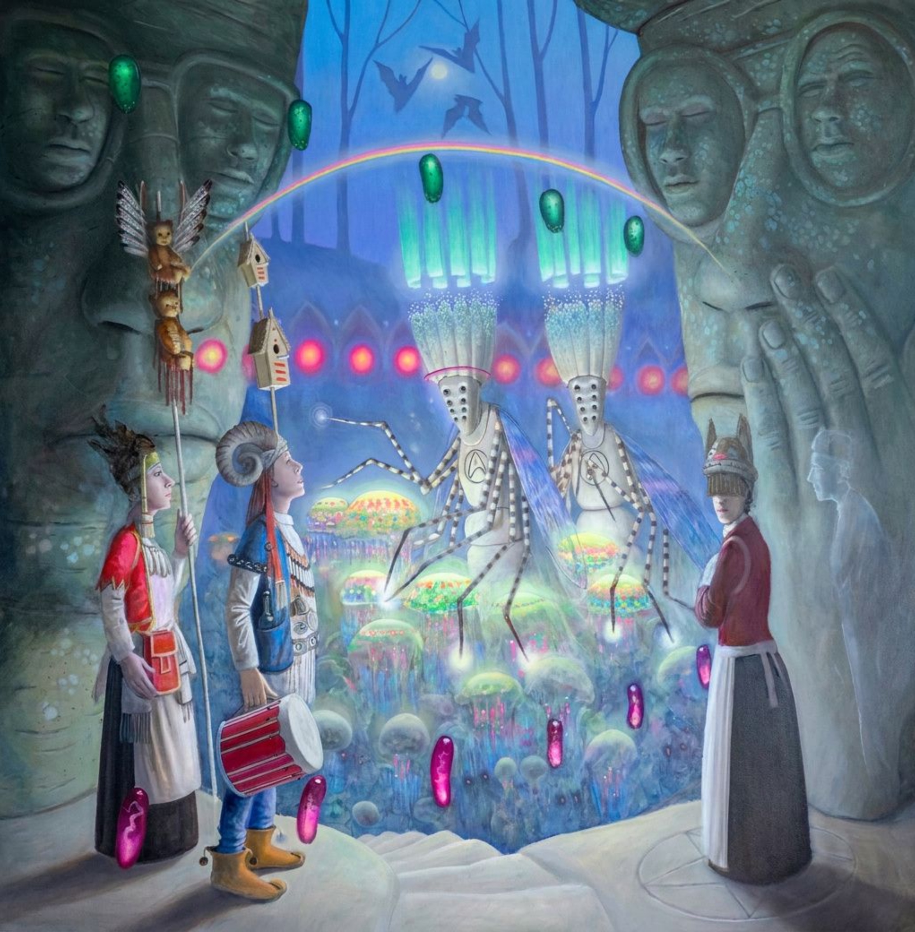 Klaas Wiedijk, Nachtwoud (Night Wood) — Surrealism, Oil on canvas
