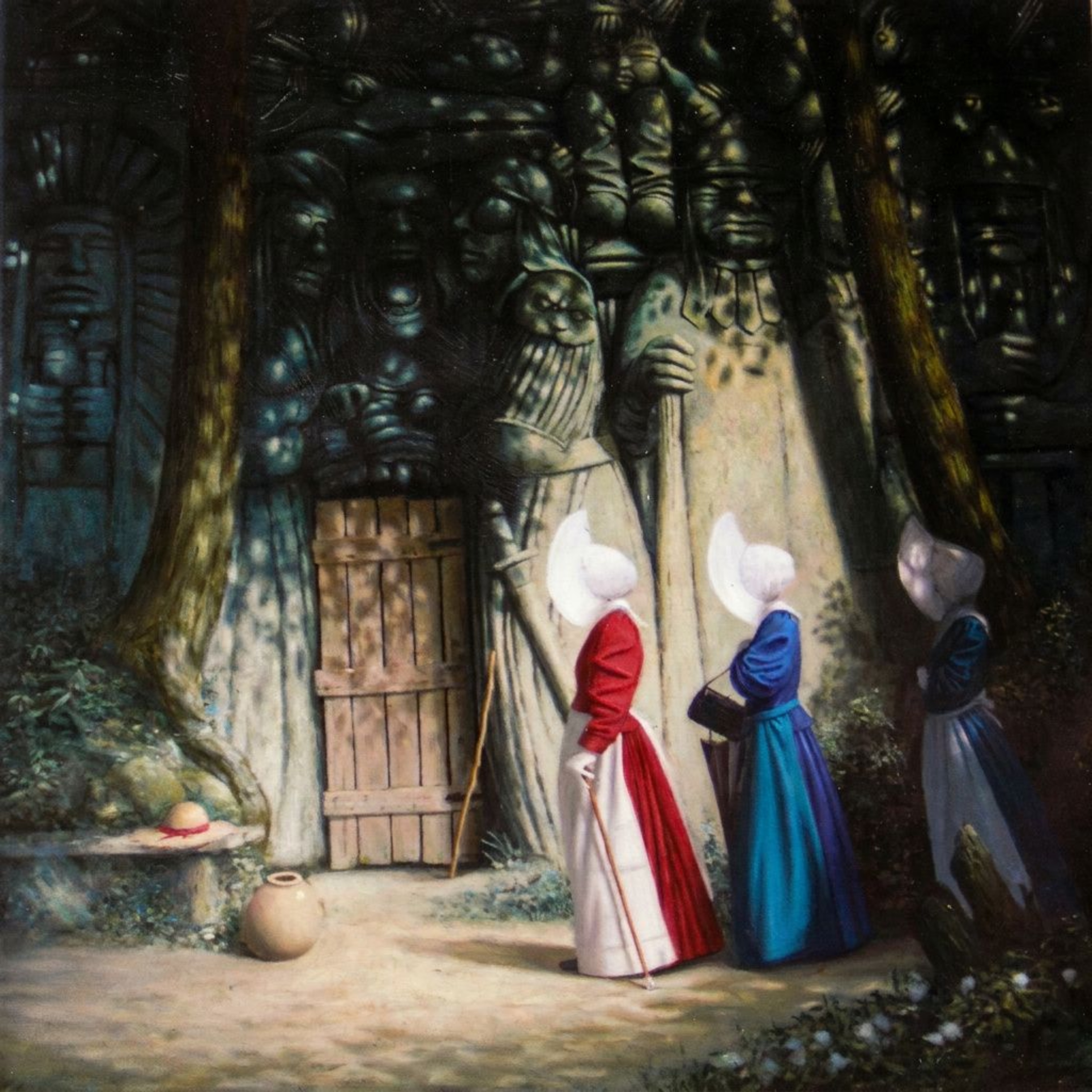Klaas Wiedijk, Processie (Procession) — Surrealism, Oil on linen