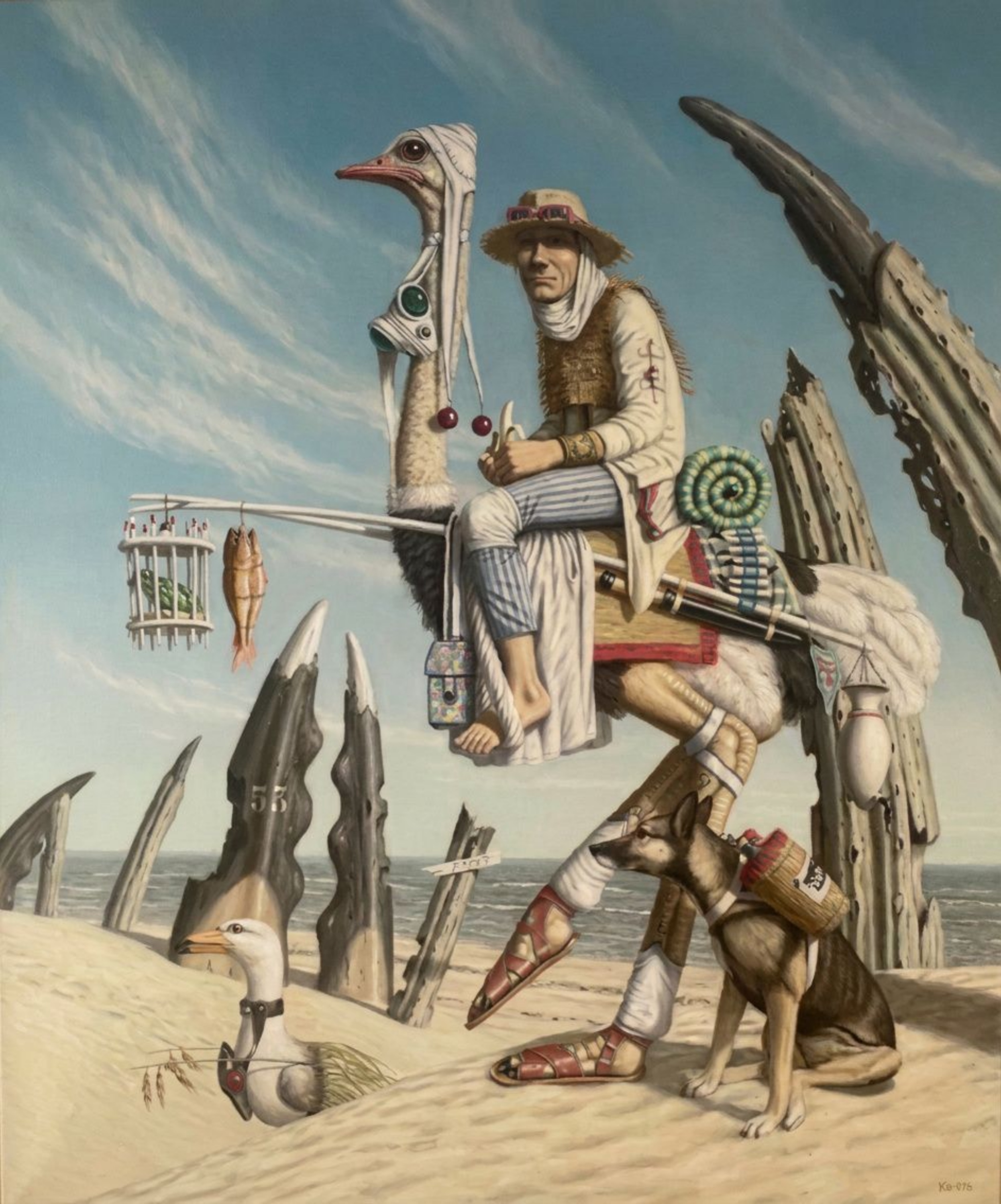 Klaas Wiedijk, Woestijnrijder (Desert Rider) — Surrealism, Oil on linen